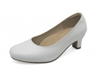 Women Courts Middle Heel SV-01 White Nappa
